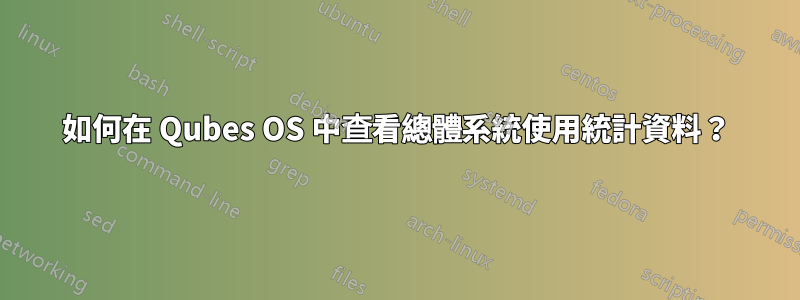 如何在 Qubes OS 中查看總體系統使用統計資料？