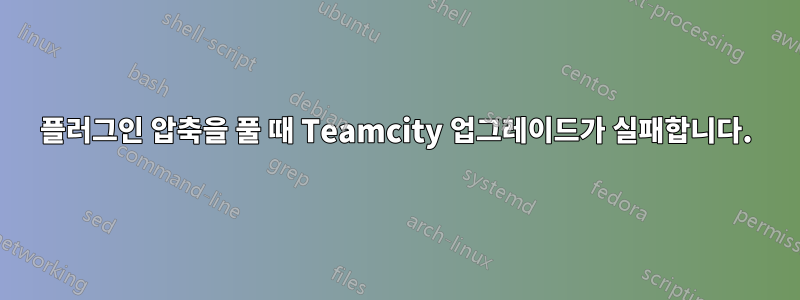 플러그인 압축을 풀 때 Teamcity 업그레이드가 실패합니다.