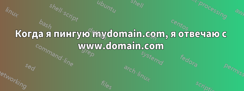 Когда я пингую mydomain.com, я отвечаю с www.domain.com