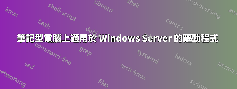 筆記型電腦上適用於 Windows Server 的驅動程式