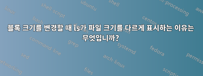 블록 크기를 변경할 때 ls가 파일 크기를 다르게 표시하는 이유는 무엇입니까?