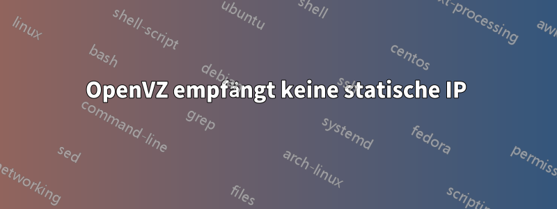 OpenVZ empfängt keine statische IP