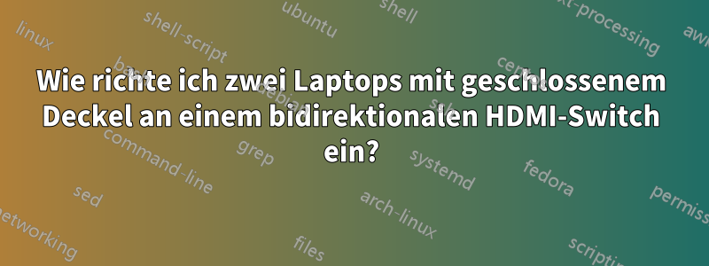 Wie richte ich zwei Laptops mit geschlossenem Deckel an einem bidirektionalen HDMI-Switch ein?