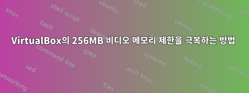 VirtualBox의 256MB 비디오 메모리 제한을 극복하는 방법