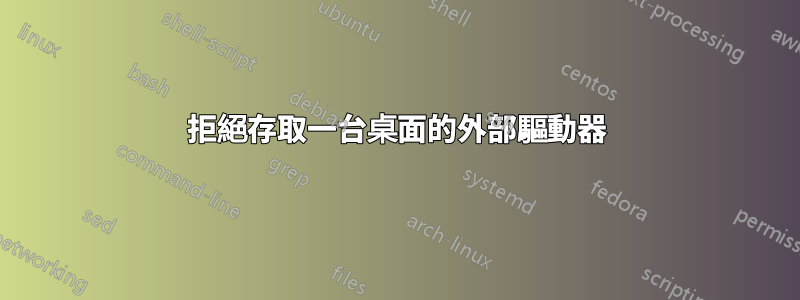 拒絕存取一台桌面的外部驅動器