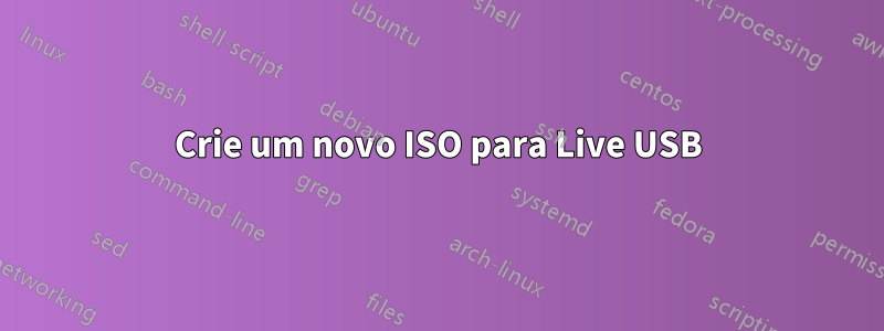 Crie um novo ISO para Live USB