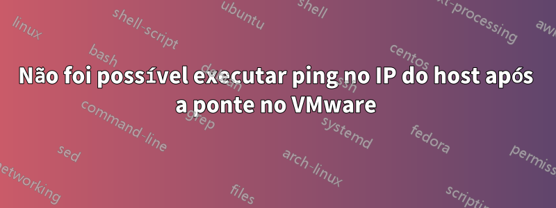 Não foi possível executar ping no IP do host após a ponte no VMware