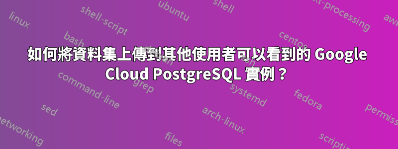 如何將資料集上傳到其他使用者可以看到的 Google Cloud PostgreSQL 實例？