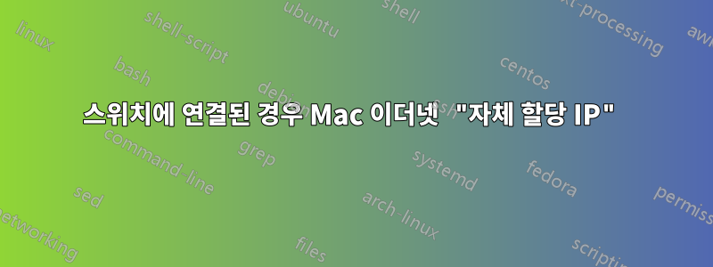 스위치에 연결된 경우 Mac 이더넷 "자체 할당 IP"