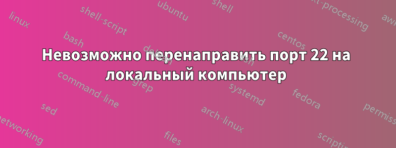 Невозможно перенаправить порт 22 на локальный компьютер