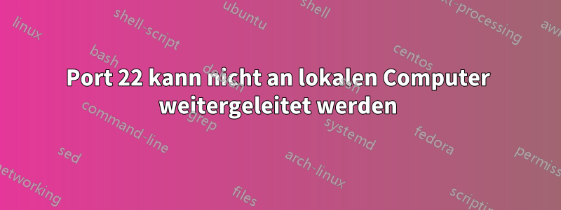 Port 22 kann nicht an lokalen Computer weitergeleitet werden