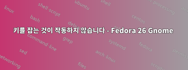 키를 잡는 것이 작동하지 않습니다 - Fedora 26 Gnome