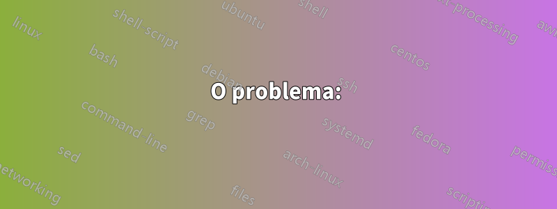 O problema: