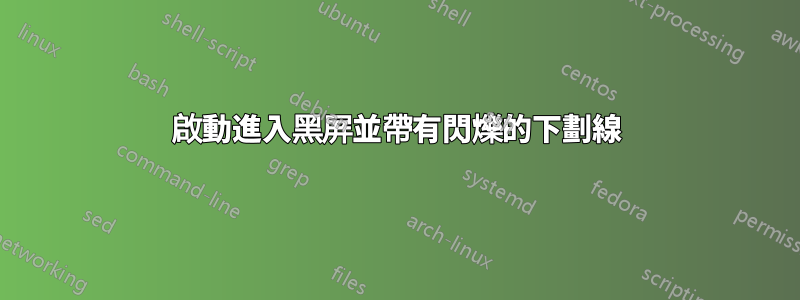 啟動進入黑屏並帶有閃爍的下劃線