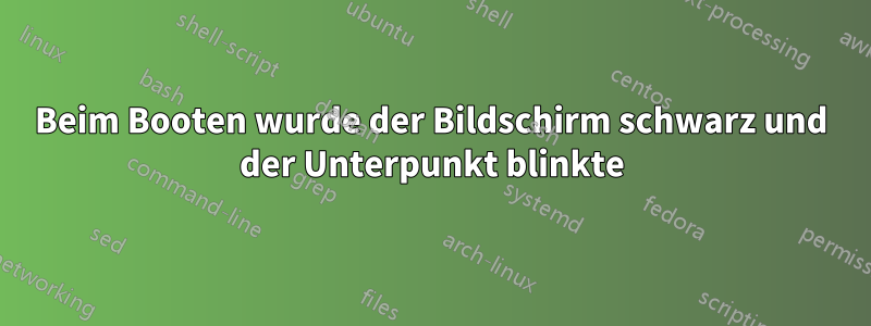 Beim Booten wurde der Bildschirm schwarz und der Unterpunkt blinkte