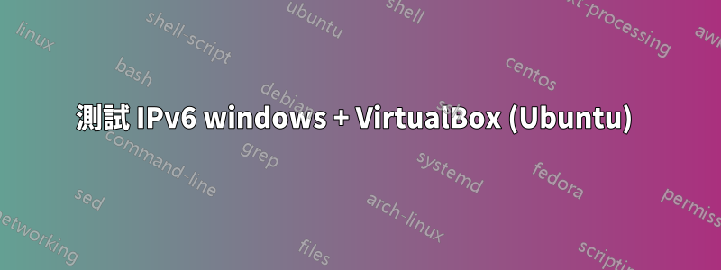 測試 IPv6 windows + VirtualBox (Ubuntu) 
