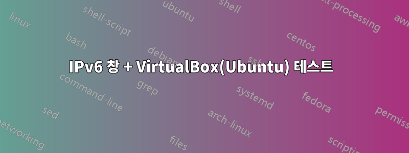 IPv6 창 + VirtualBox(Ubuntu) 테스트 