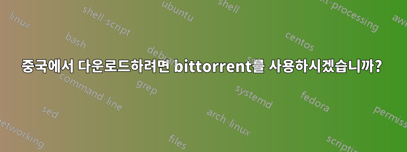 중국에서 다운로드하려면 bittorrent를 사용하시겠습니까?