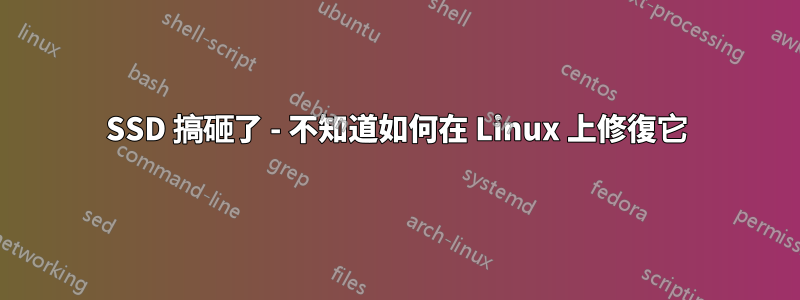 SSD 搞砸了 - 不知道如何在 Linux 上修復它