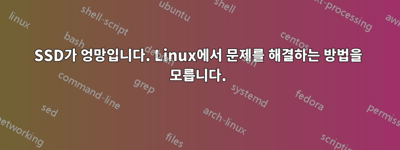 SSD가 엉망입니다. Linux에서 문제를 해결하는 방법을 모릅니다.