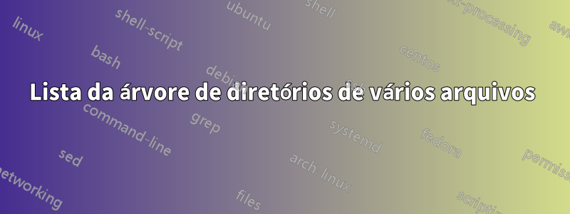 Lista da árvore de diretórios de vários arquivos