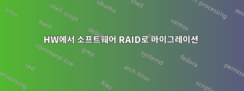 HW에서 소프트웨어 RAID로 마이그레이션