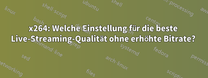 x264: Welche Einstellung für die beste Live-Streaming-Qualität ohne erhöhte Bitrate?