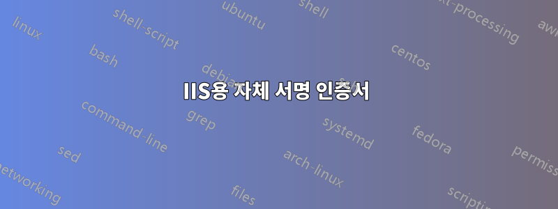 IIS용 자체 서명 인증서