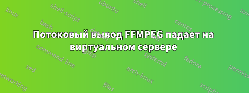 Потоковый вывод FFMPEG падает на виртуальном сервере