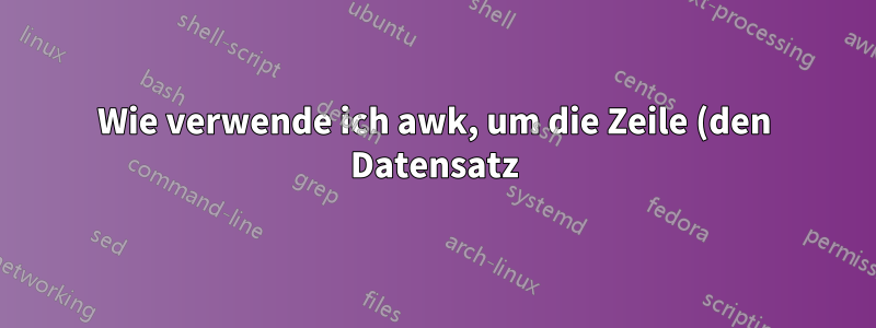 Wie verwende ich awk, um die Zeile (den Datensatz) zu teilen?