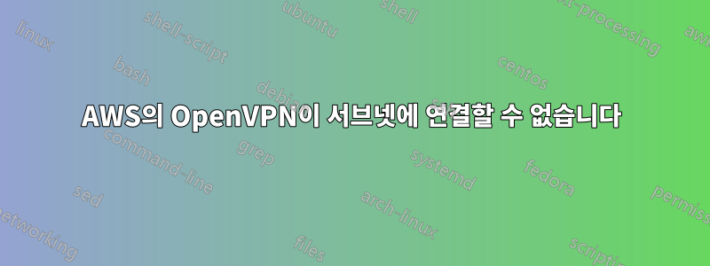 AWS의 OpenVPN이 서브넷에 연결할 수 없습니다