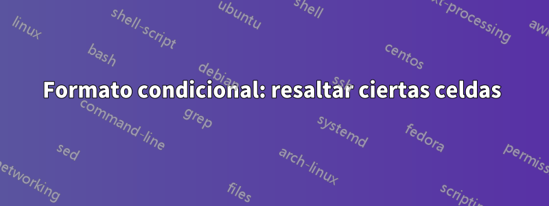 Formato condicional: resaltar ciertas celdas