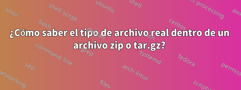 ¿Cómo saber el tipo de archivo real dentro de un archivo zip o tar.gz?