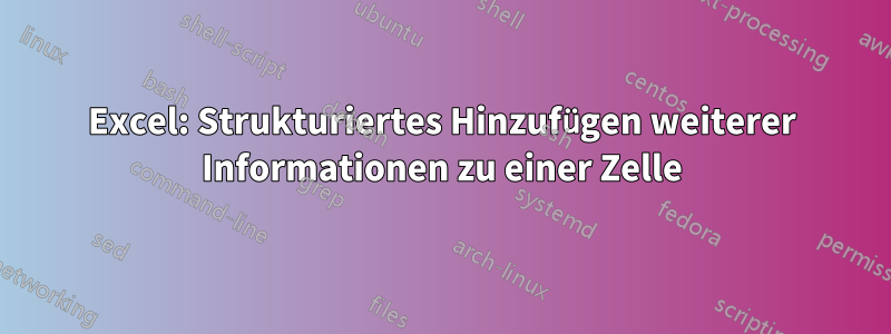 Excel: Strukturiertes Hinzufügen weiterer Informationen zu einer Zelle