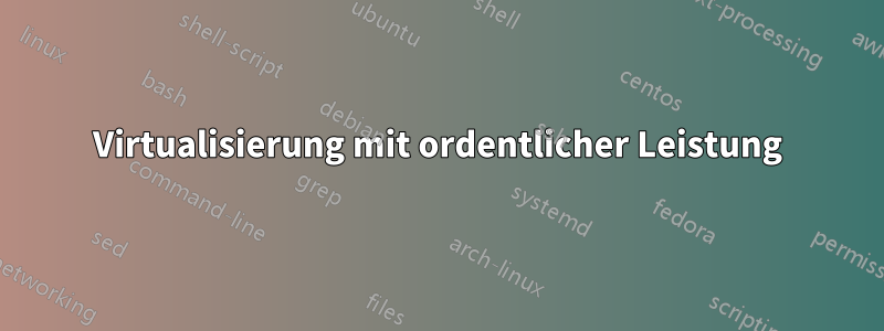 Virtualisierung mit ordentlicher Leistung