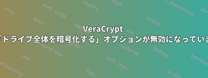 VeraCrypt で「ドライブ全体を暗号化する」オプションが無効になっています