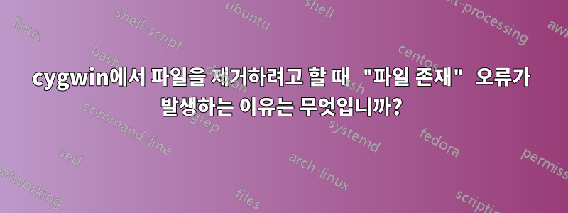 cygwin에서 파일을 제거하려고 할 때 "파일 존재" 오류가 발생하는 이유는 무엇입니까?