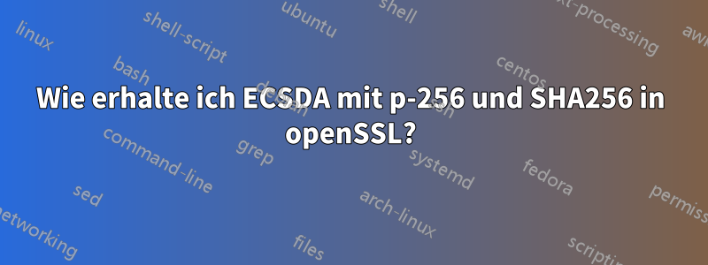 Wie erhalte ich ECSDA mit p-256 und SHA256 in openSSL?