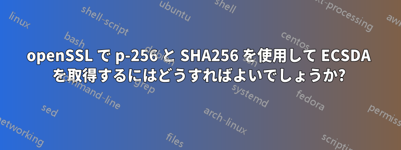 openSSL で p-256 と SHA256 を使用して ECSDA を取得するにはどうすればよいでしょうか?