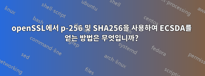 openSSL에서 p-256 및 SHA256을 사용하여 ECSDA를 얻는 방법은 무엇입니까?