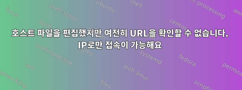 호스트 파일을 편집했지만 여전히 URL을 확인할 수 없습니다. IP로만 접속이 가능해요