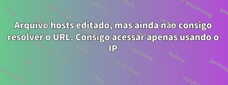 Arquivo hosts editado, mas ainda não consigo resolver o URL. Consigo acessar apenas usando o IP