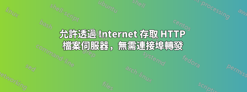 允許透過 Internet 存取 HTTP 檔案伺服器，無需連接埠轉發