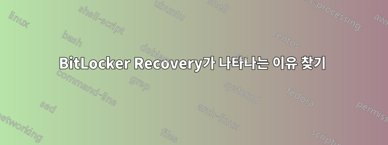 BitLocker Recovery가 나타나는 이유 찾기