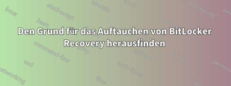 Den Grund für das Auftauchen von BitLocker Recovery herausfinden