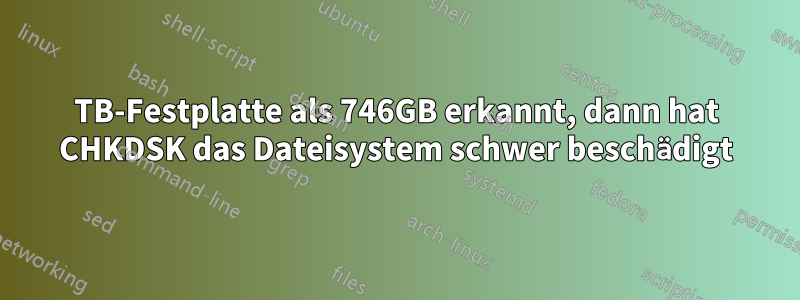 3TB-Festplatte als 746GB erkannt, dann hat CHKDSK das Dateisystem schwer beschädigt