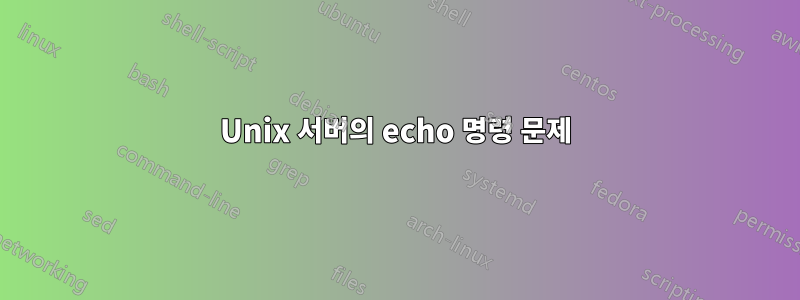 Unix 서버의 echo 명령 문제