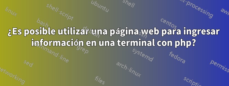 ¿Es posible utilizar una página web para ingresar información en una terminal con php?