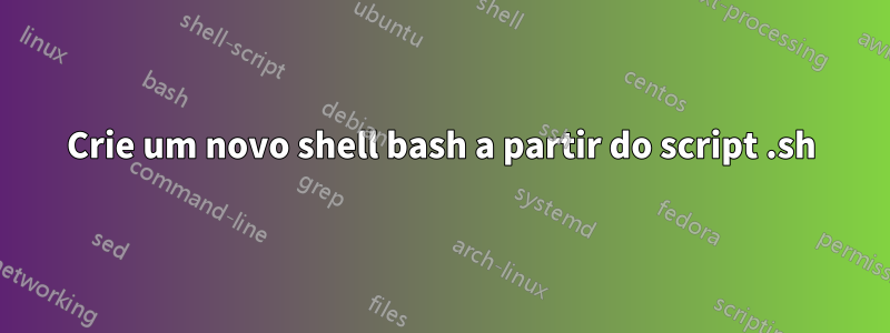 Crie um novo shell bash a partir do script .sh