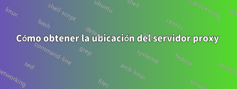 Cómo obtener la ubicación del servidor proxy